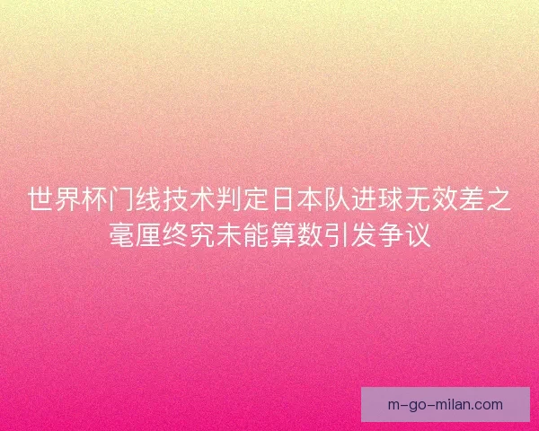 世界杯门线技术判定日本队进球无效差之毫厘终究未能算数引发争议